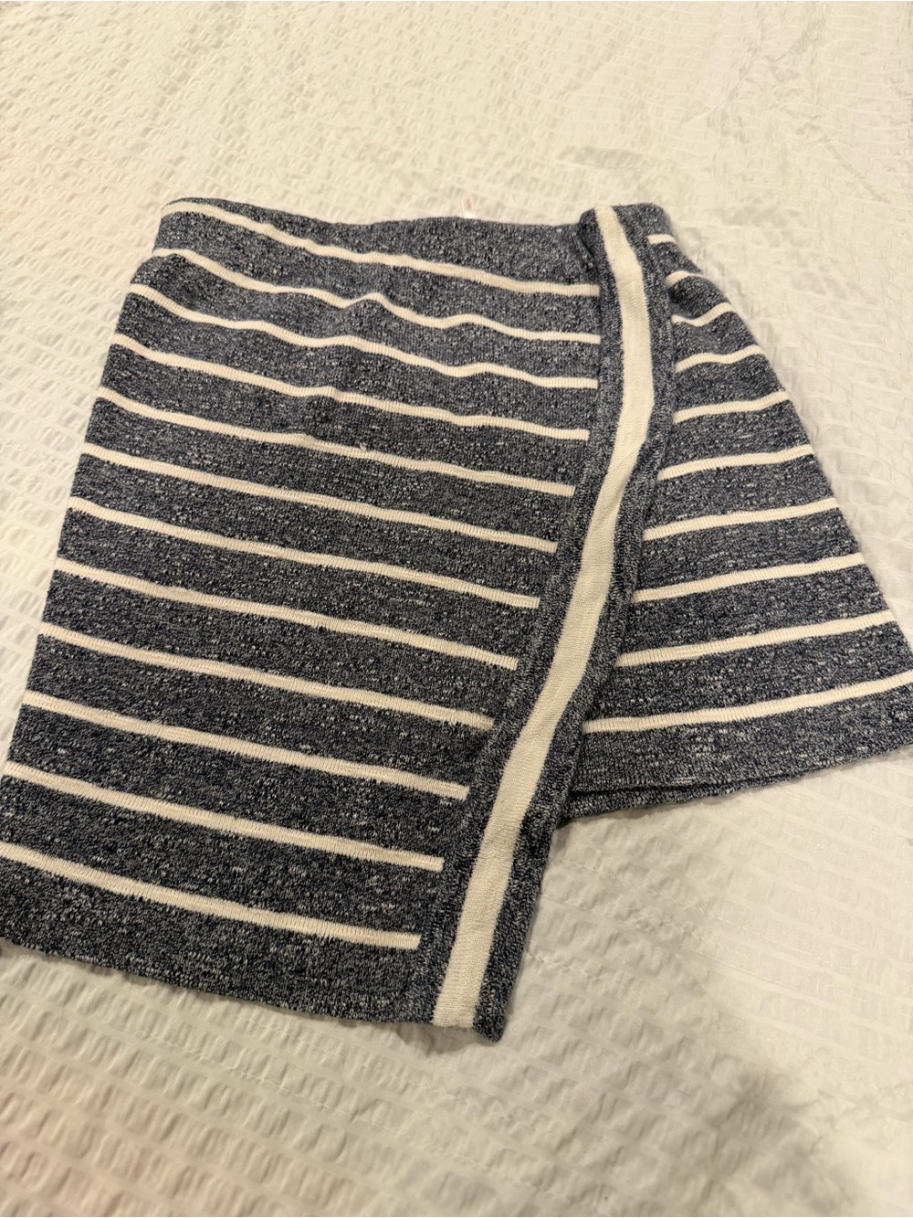 Free People Navy and White Striped Knit Mini Skirt